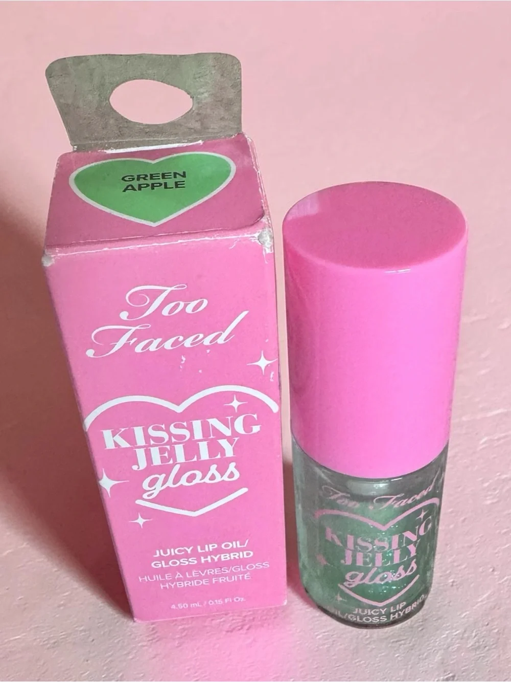 Too Faced Kissing Jelly Lip Oil Gloss in the shade Green Apple NIB
